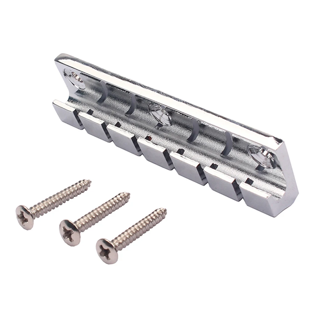 

Chrome 6-string Guitar Bridge Saddles with Screws for Flat Top Guitar Accs