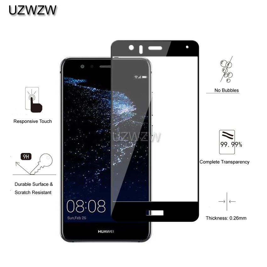 2 шт., закаленное стекло для huawei P10 lite, полное покрытие, защита экрана, защитная пленка, закаленное стекло для huawei P10 lite