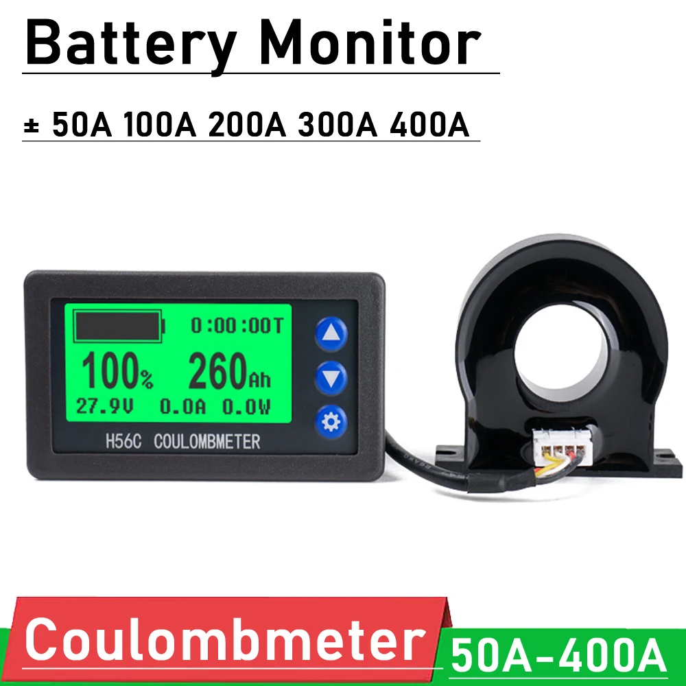 Batterie Monitor Halle Coulomb Meter DC 8-100V 100 EINE-400A Lifepo4 blei-säure Li-Ion lithium-kapazität power display 12V 24V 36V 48V