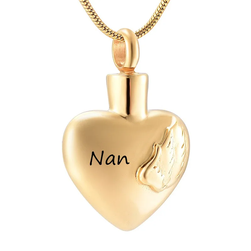 

Gold Color Stainless Steel Heart Cremation Urn Necklace for Ashes Urn Jewelry Memorial Keepsake Pendant for Loved Ones