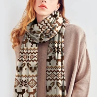 cute chinese crested scarf 3d printed imitation cashmere scarf autumn and winter thickening warm shawl scarf