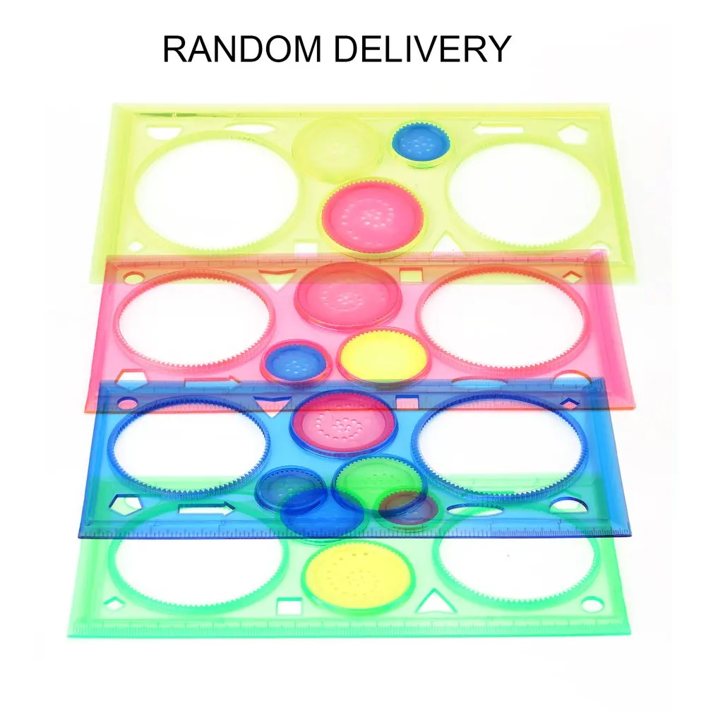 

1PC Multifunctional Spirograph Geometric Ruler Drafting Tools Learning Drawing Tool Stationery Gift for Student Plastic Ruler
