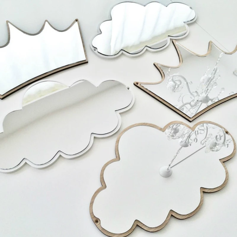 Ins стиль деревянное зеркало креативный мультфильм детское детская комната