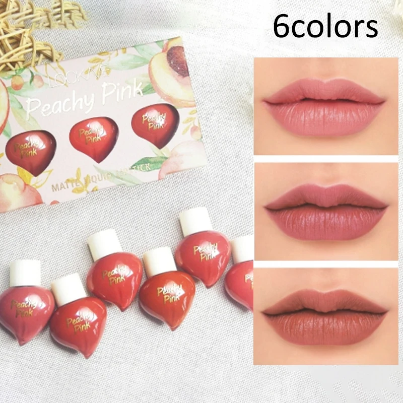 

Lip Glaze Liquid Lipstick Creative Heart-shaped Lip Gloss Easy To Color Non-stick Cup Lasting Moisturizing Brightening TSLM1