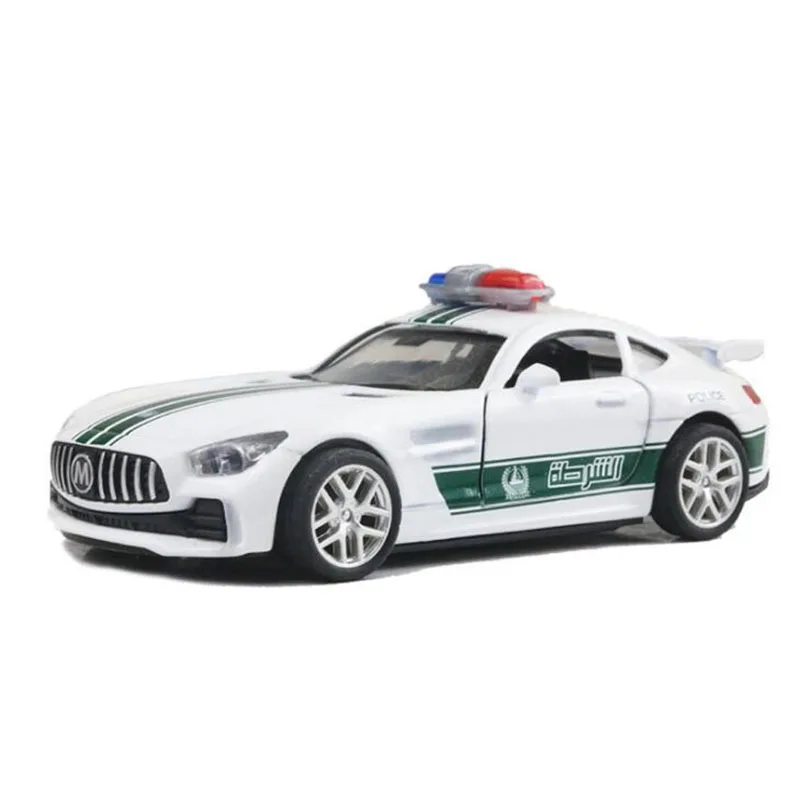 Игрушечный автомобиль масштаб 1:32 Дубаи полиция GTR массажер Bugattis металлический