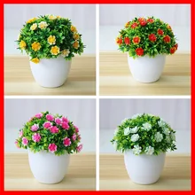 1pc Artificial Plants Bonsai Small Flower Potted Plants Fake Flowers Potted Ornaments for Home Decoration Hotel Garden Decor