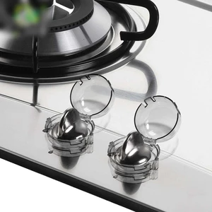 2Pcs Universal Gas Stove Knob Covers Cap Oven Lock Protection Guard Child Safety