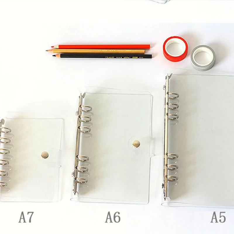 

A5 A6 A7 Pvc 6Holes Spiral Shell Cover Notebook Diary Notepad Sheet Sheel Protector Loose Leaf Useful Accessories New