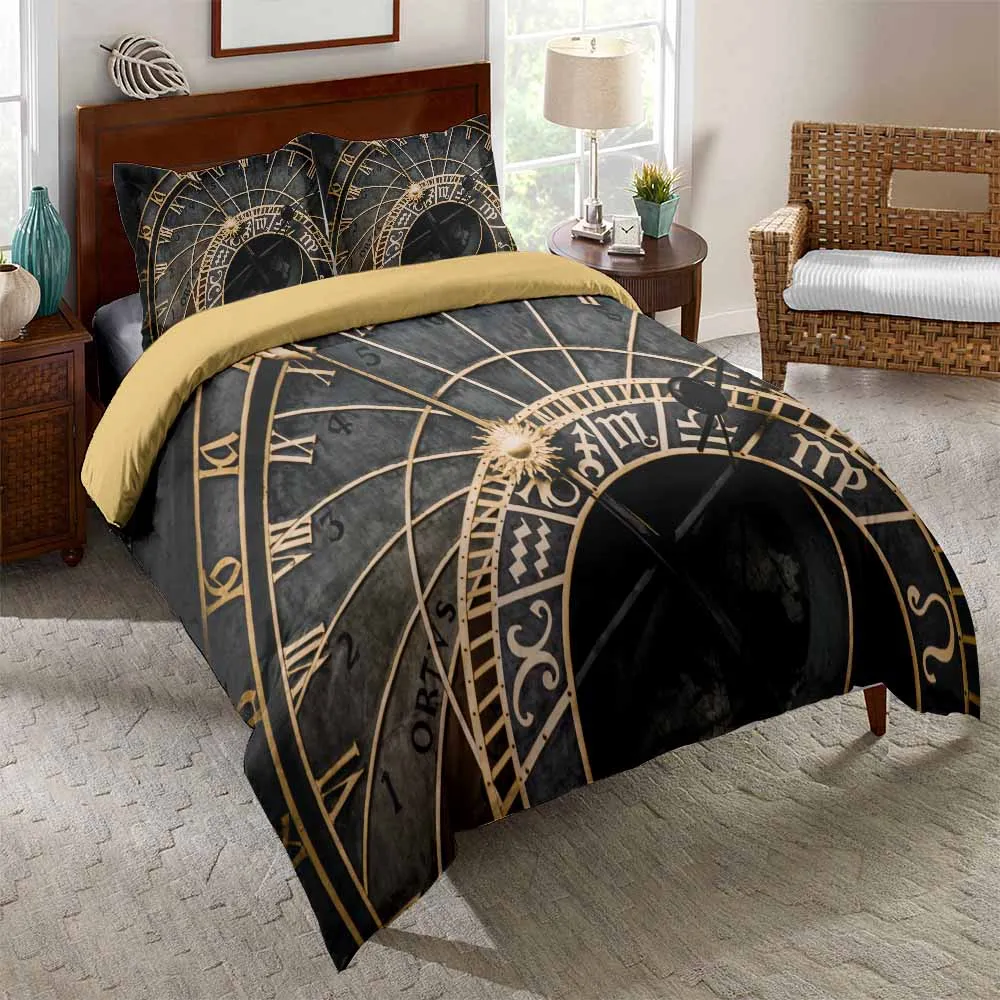 Часы часы греческий Декор для спальни Комплект постельного белья мужской