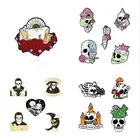 Креативная Роза панк Death пар мистер череп эмаль на булавке на заказ в готическом стиле, брошь с дизайном скелет нагрудный знак мешок Lover мультфильм легированное искусственное ювелирное изделие