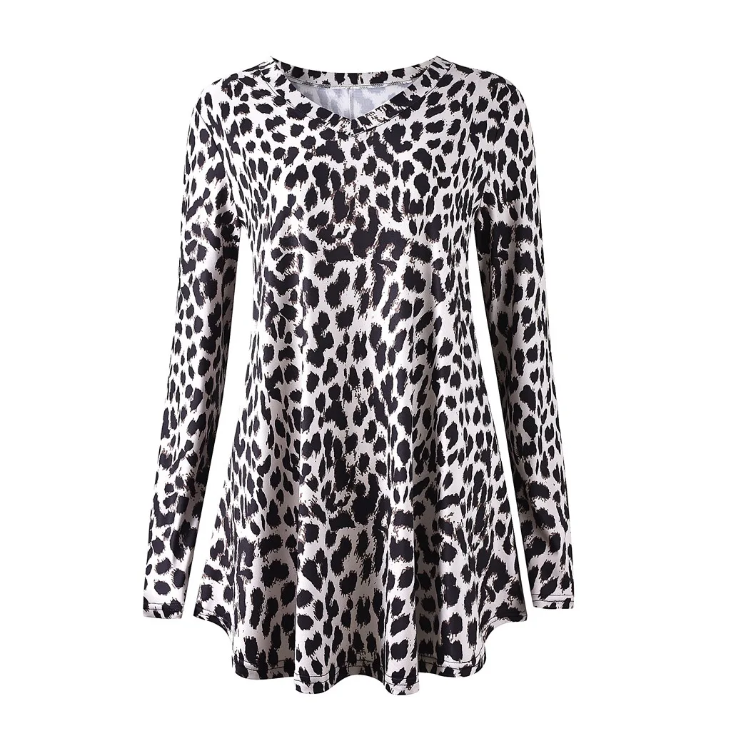 Женская блузка с длинным рукавом и цветочным принтом Повседневная Свободная