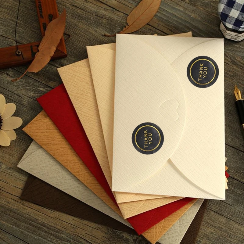

50 Sheets 600Pcs Shiny Gold Thank You Stickers Round Circle Black Adhesive Seal Labels for Envelope Gift Wrap DIY Decor