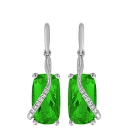 kofsac new fashion 925 sterling silver earrings for women jewelry luxury crystal green earring lady anniversary accessories hot