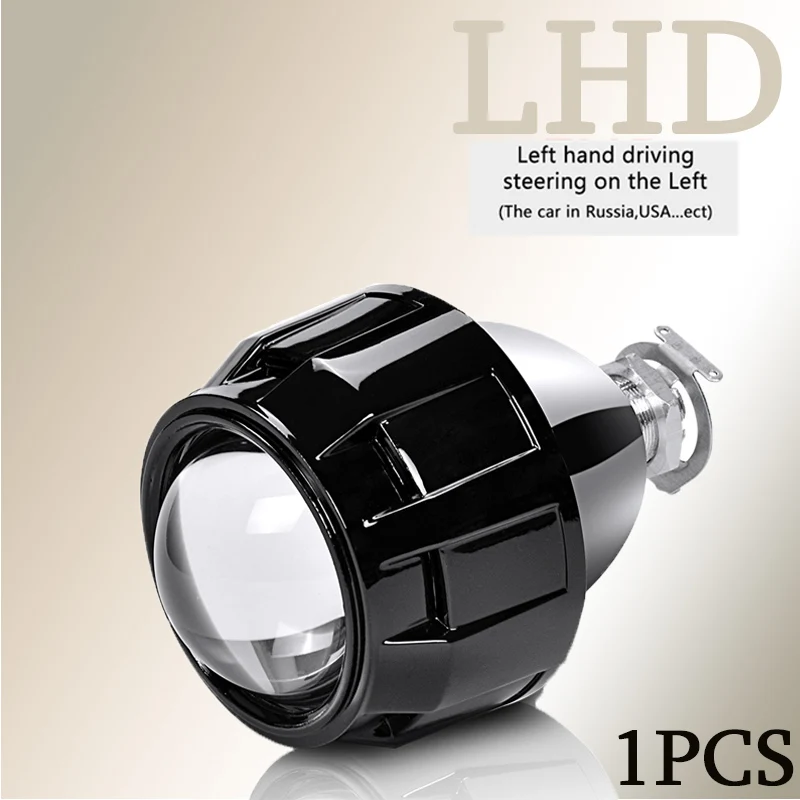 2,5 дюймов мини-объектив проектора HID Bi xenon H7 H4 Фары линзы мотоцикл авто объектив H1 светодиодные Ксеноновые лампы для автомобиля Стайлинг ремонт - Цвет: 1x LHD Black