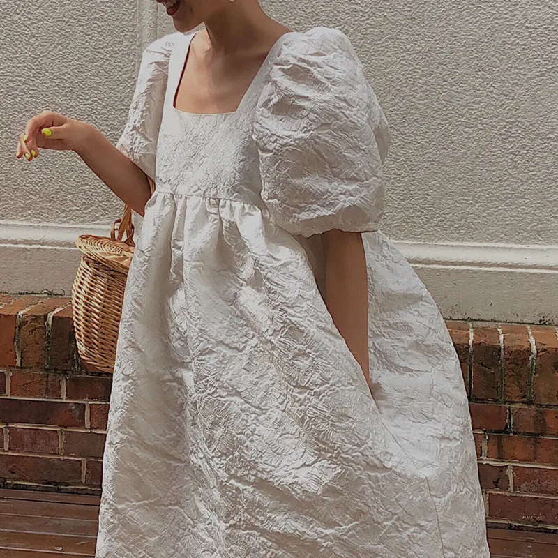 Женское Платье До Колена SHENGPALAE винтажное однотонное свободное платье до колена с