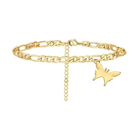 gold adjustable chain long butterfly pendant ankle chain summer decoration makes the body and mind pleasure fashion accessories