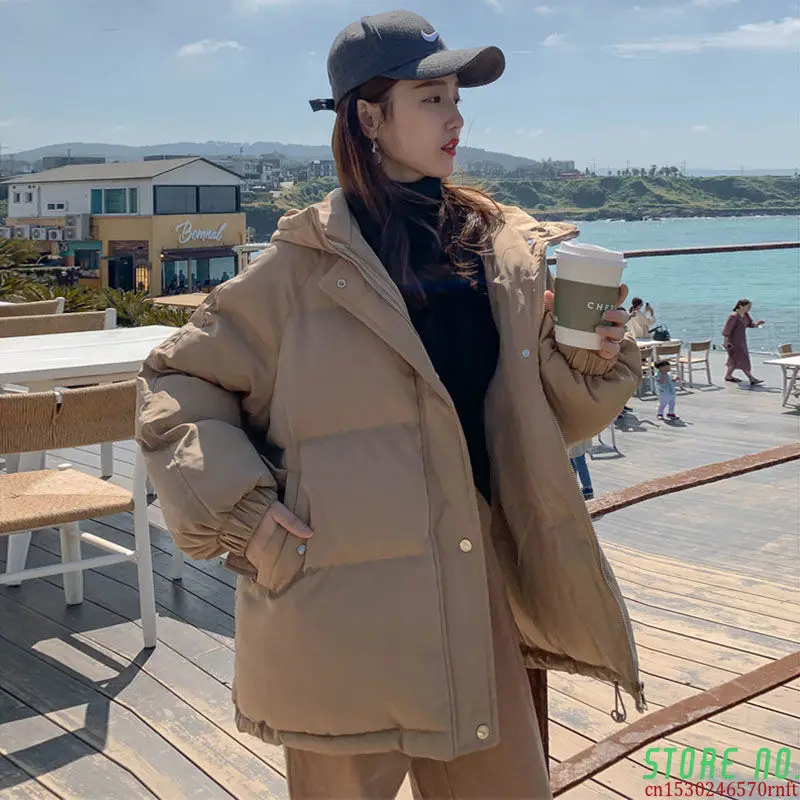 

Winter Puffer Jackets For Women Female Korean Loose Long Sleeve Coats Woman Parkas Fashion Warm Coats And Jackets Women