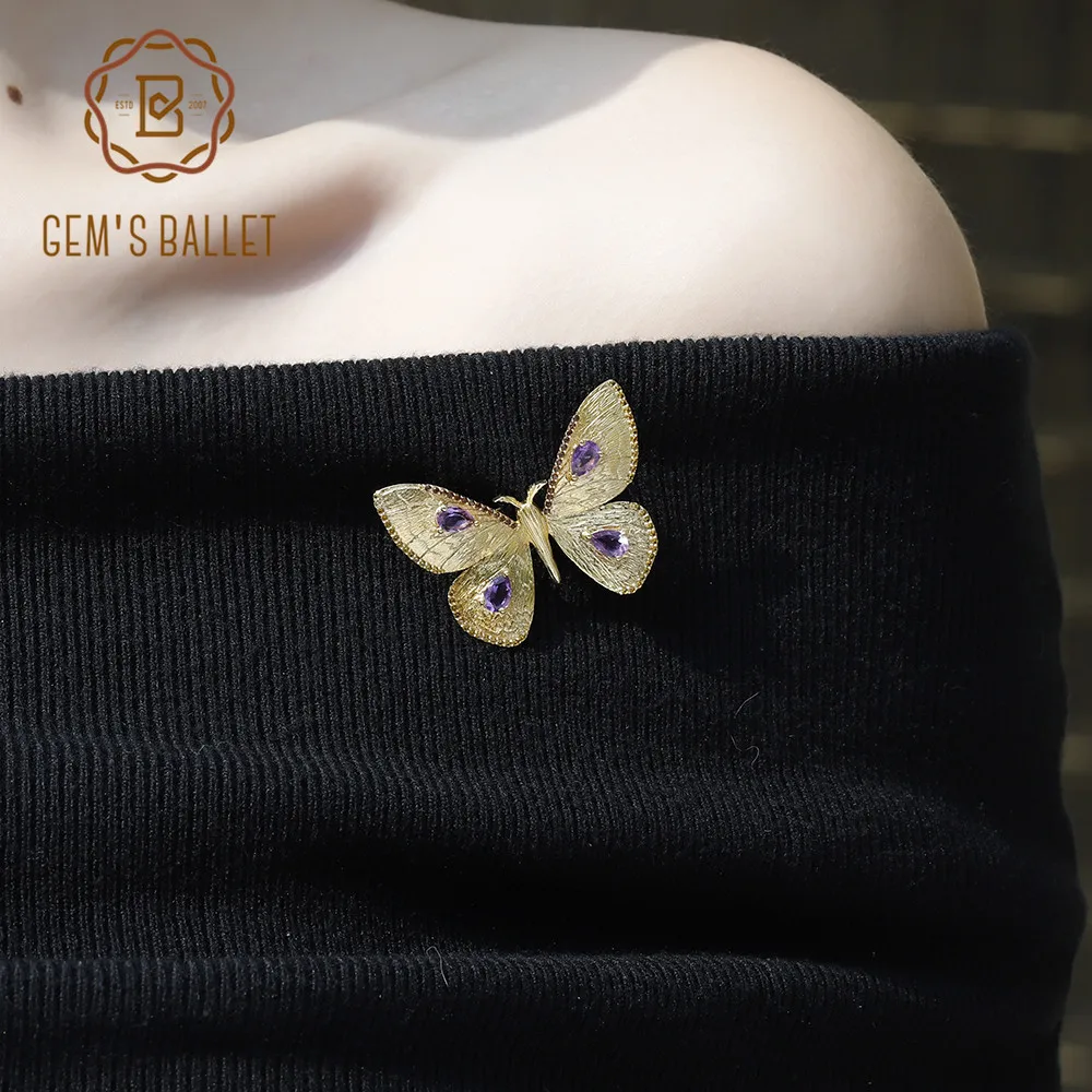 Женская Вечерние шь из серебра 925 пробы с натуральным аметистом карата|Украшения