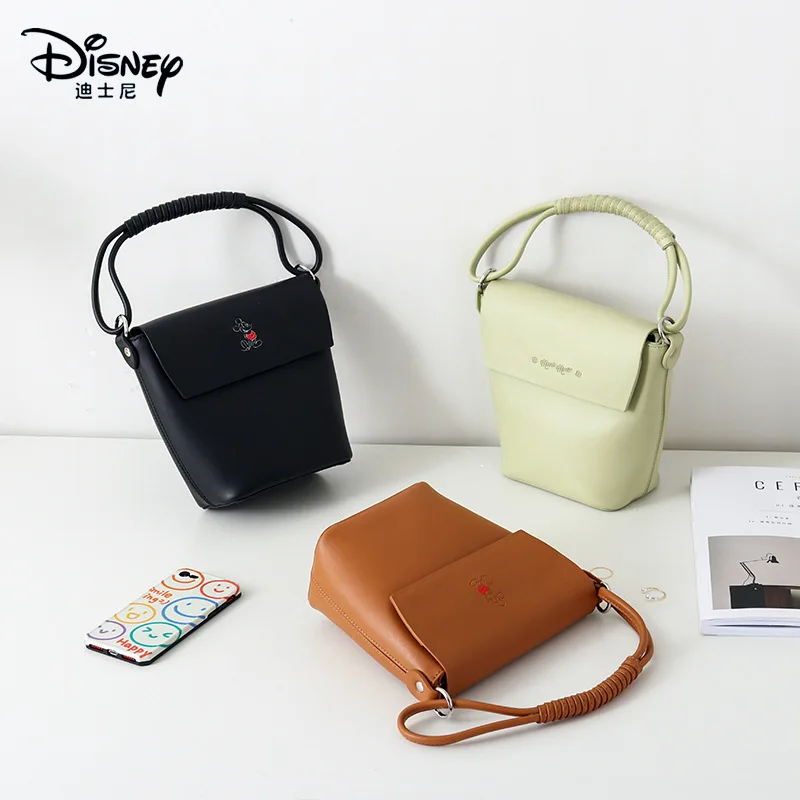 

Disney Original Bags 2021 New Style Cross-body Bag Simple One-shoulder Bucket Bag Handbag Tote Bag PU Women's Fashion Bag