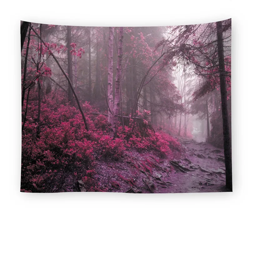 

Foggy Forest Tapestry Headboard Wall Art Bedspread Dorm Tapestry for Living Room Bedroom Home Decor Home Decor