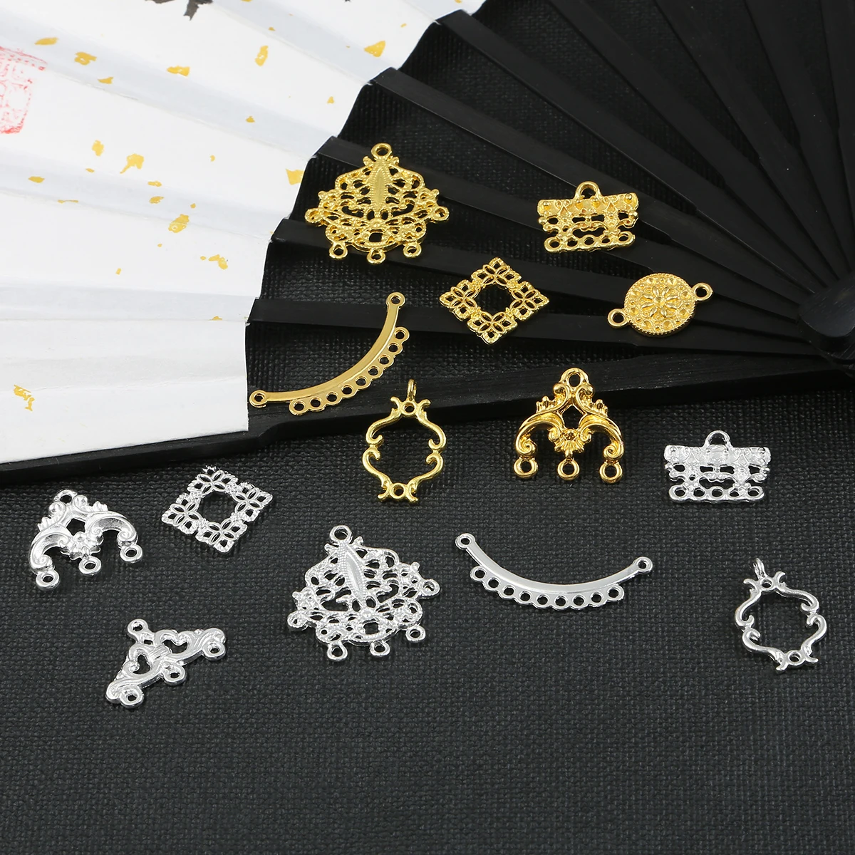 10 шт./лот подвески из металлического сплава золотого и серебряного цвета для