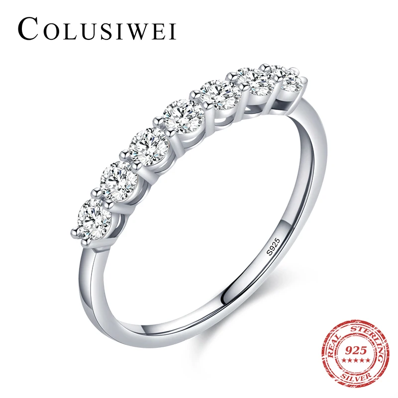 

Colusiwei Authentic 925 Sterling Silver Luxury Sparkling Zircon Halo Ring for Women Wedding Engagement Jewelry Finger Ring