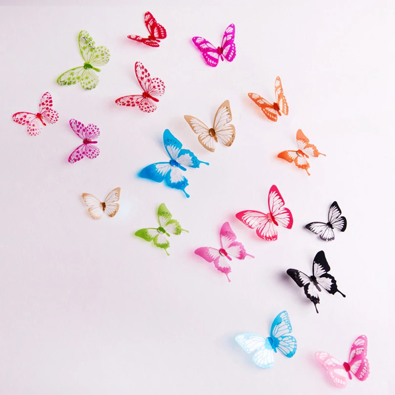 

12/18pcs 3D Crystal Butterfly Wall Sticker Living Room Bedroom Art Decor Stickers Wedding Valentine's Day Party Decoration Decal