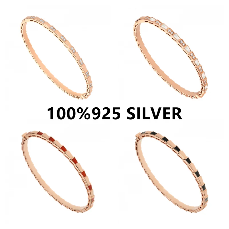 

Bv silver 925 Snake Bracelet B fashion classic GL details gift feminine charm no allergy free delivery Christmas gifts