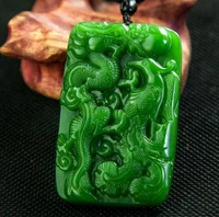 hotan jade jade dragon phoenix jade spinach green jade dragon phoenix couple pendant dragon phoenix chengxiang jade