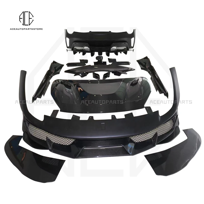 

High Quality Carbon Fiber Car Body Kit Front Bumper Rear Bumper Side Skirts For Ferrari 488 PIS Style