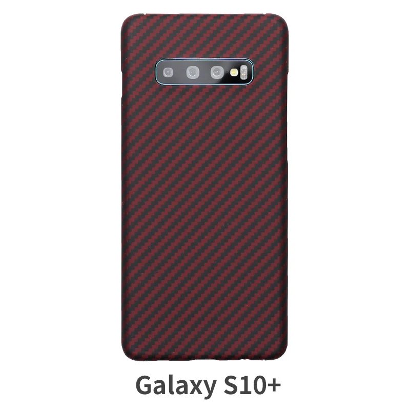 Kevlar чехол из чистого углеродного волокна для телефона Samsung Galaxy s10 s 10 plus черный