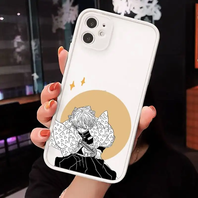 

Kimetsu no Yaiba Phone Case matte transparent For white iPhone 7 8 x xs xr 11 12 pro plus max mini Clear Funda