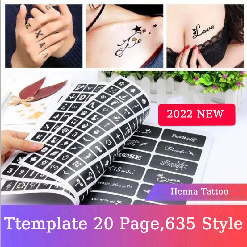 635pcs Airbrush Body Paint Stencils Cosmetics Make up Temporary Tattoo Henna Templates for Women Men glitter tattoo