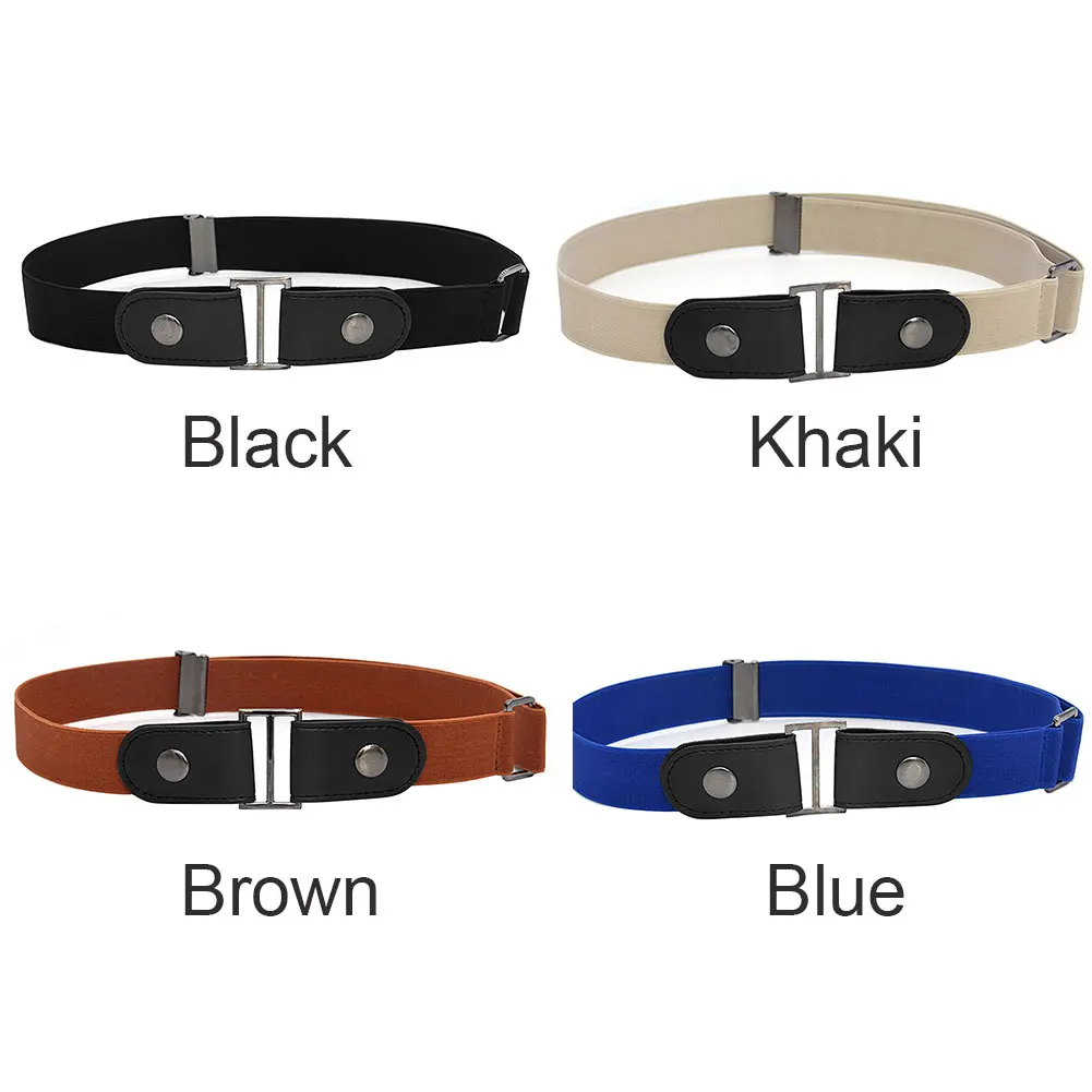 

2pcs Women Men Stretch Pants Lightweight Daily Gift Waist No Buckle Fashion For Jeans Elastic Durable Solid Invisible Belt