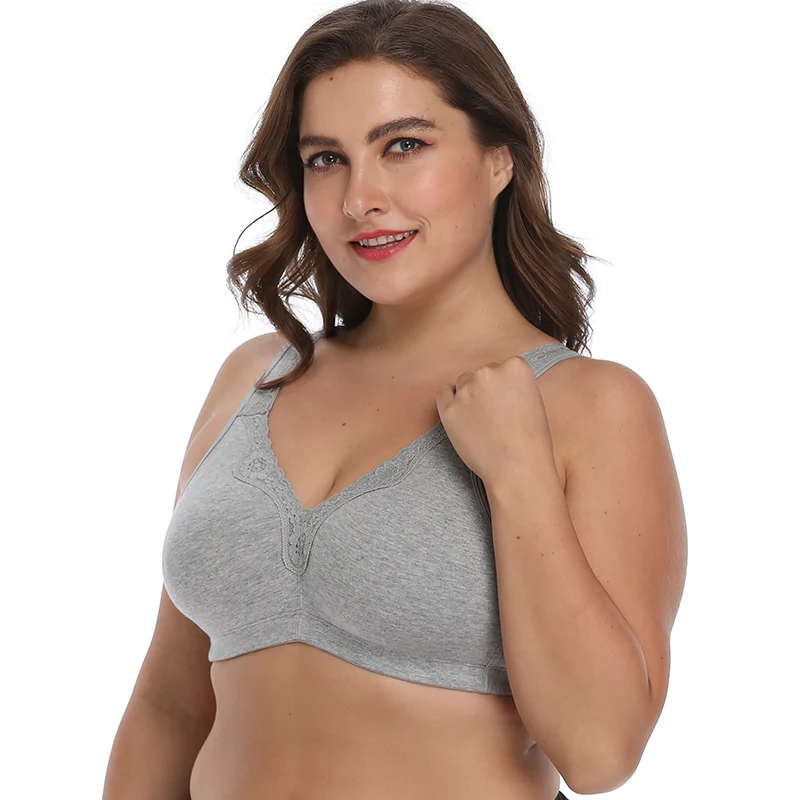 Bra Plus Size Underwear Cotton Full Large Cup Seamless Wireless Ultra-thin Women Bras Minimizer Brassiere A B C D E F