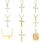 Цепочка с изображением христианского креста для женщин и мужчин, ожерелье с изображением Иисуса, чокер в стиле панк, Подарочная бижутерия для крещения