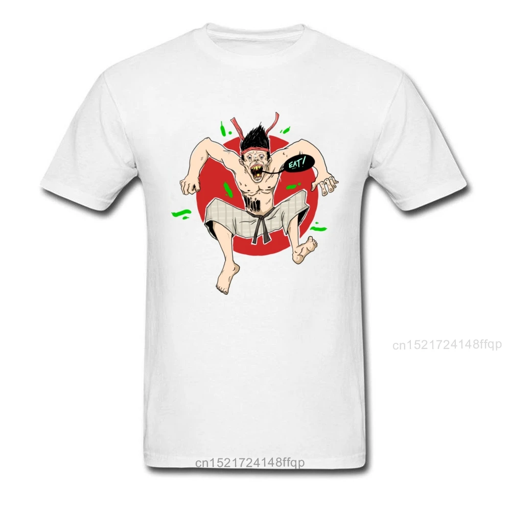 2018 Хэллоуин тхэквондо зомби едят мужчин страшный мультфильм футболка с коротким