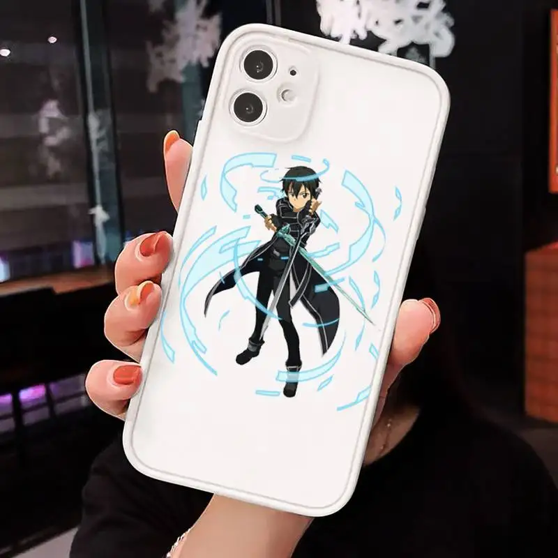 

Sword Art Online SAO Anime luxury Phone Cases shell matte transparent For iphone 7 8 11 12 plus mini x xs xr pro max cover
