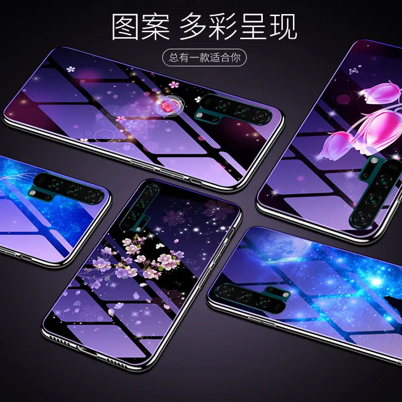 Longxin для huawei honor20pro ТПУ чехол из закаленного стекла синий свет гальванической