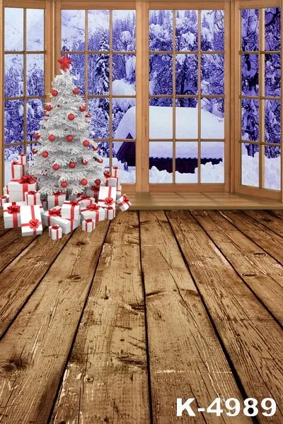 

Winter Christmas Window Backdrop for Photography Merry Xmas Party Background snow forest Portrait Banner Photobooth Photo Studio