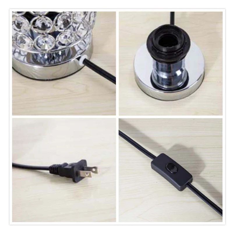 E26 Хрустальная настольная лампа прикроватный светодиодный светильник для