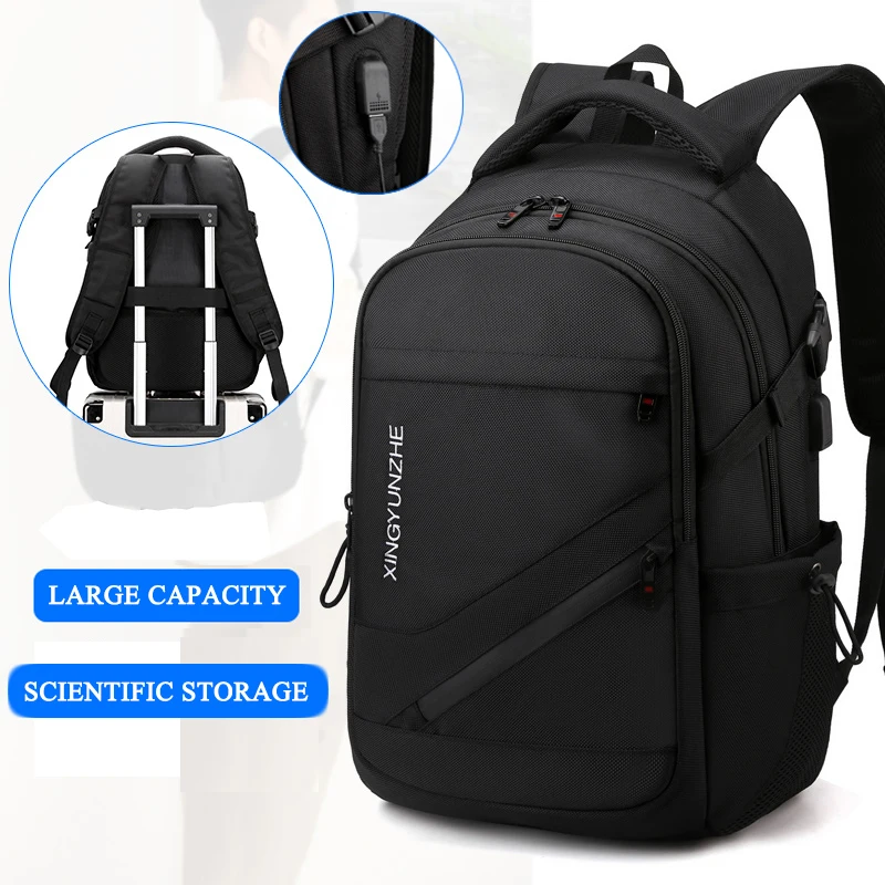 

Fashion Oxford Waterproof USB Charging Backpacks Male College School Bags Men Large Capacity Laptop Bags Boys Casual Travel Bag