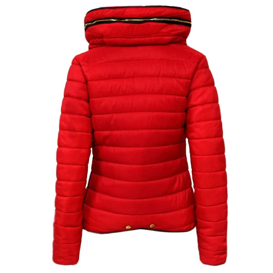 Женская парка с воротником-стойкой ZOGAA однотонная приталенная куртка-пуховик на