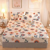 mattress protector topper pad soft comfortable fitted sheet pillowcase cartoon style pure cotton thicken quilted mattress cover
