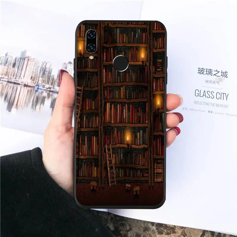 

bookcase aesthetics pattern Phone Case For Huawei honor Mate P 10 20 30 40 Pro 10i 9 10 20 8 x Lite funda coque