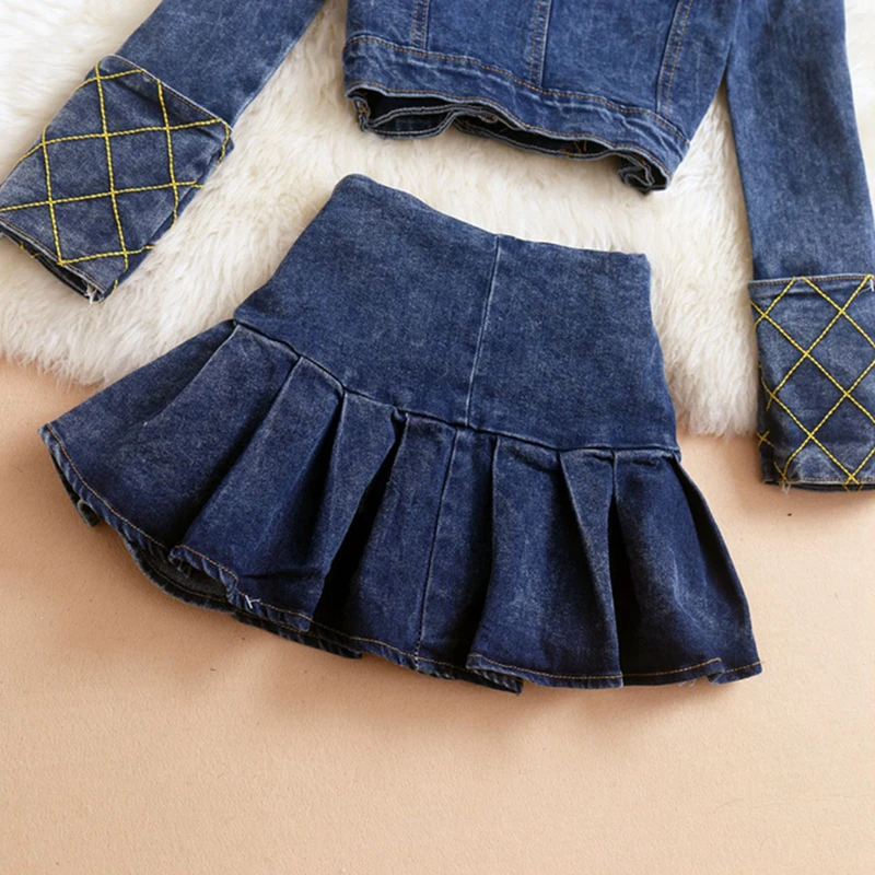 Женский джинсовый костюм VGH винтажный комплект из двух предметов короткий топ с