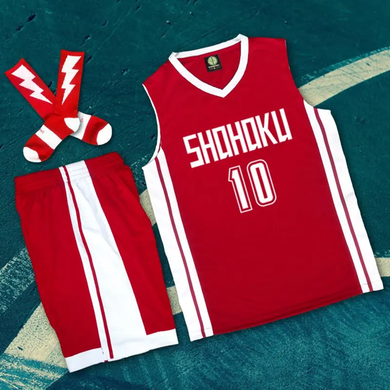 Аниме Slamdunk Hanamichi Sakuragi косплей костюм номер 10 принт SHOHOKU баскетбольная команда
