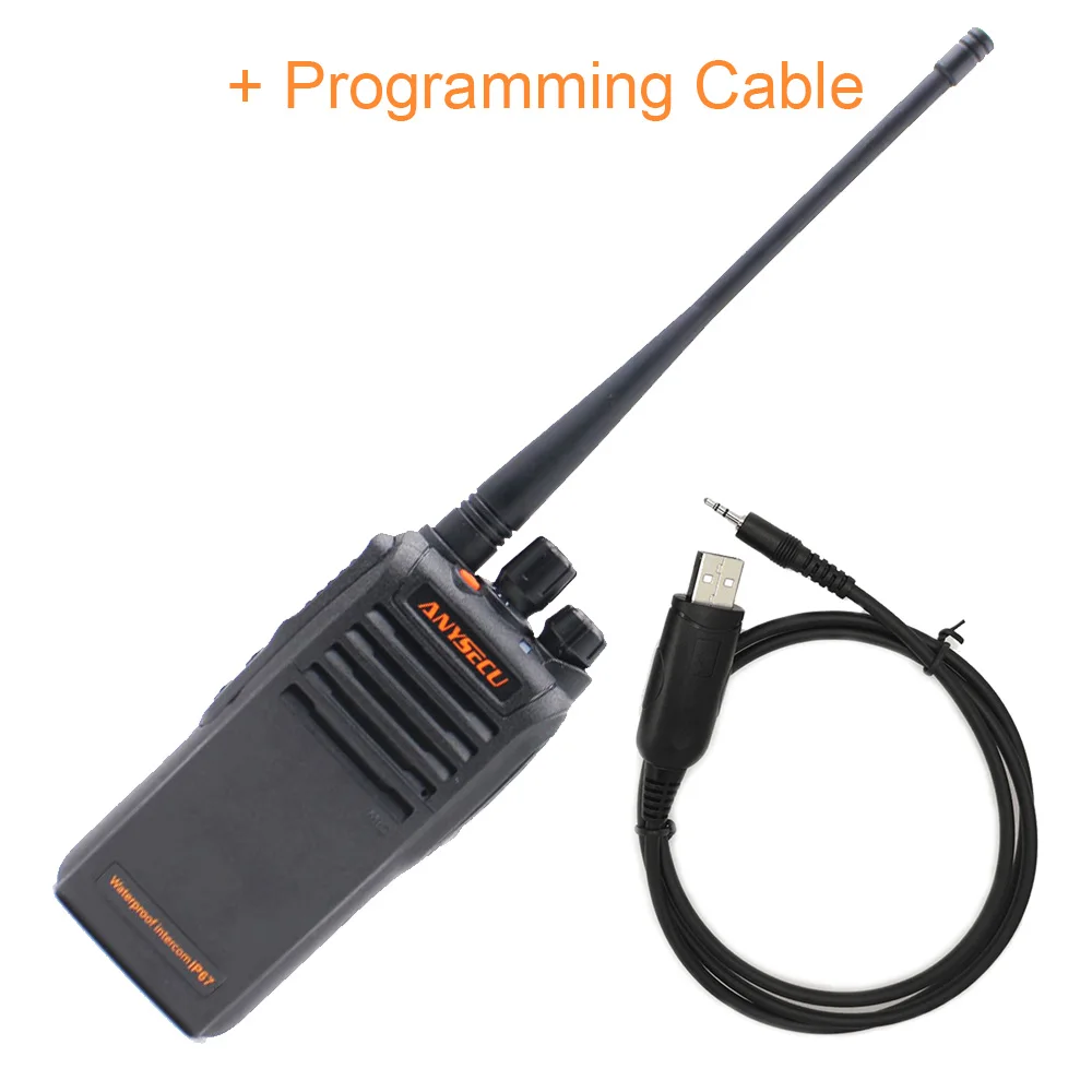 Anysecu Walkie Talkie WP-67 IP67 водонепроницаемое радио UHF 400-470MHz двухстороннее радио с батареей 2800mAh Ham Radio - Цвет: WP-67 with Cable
