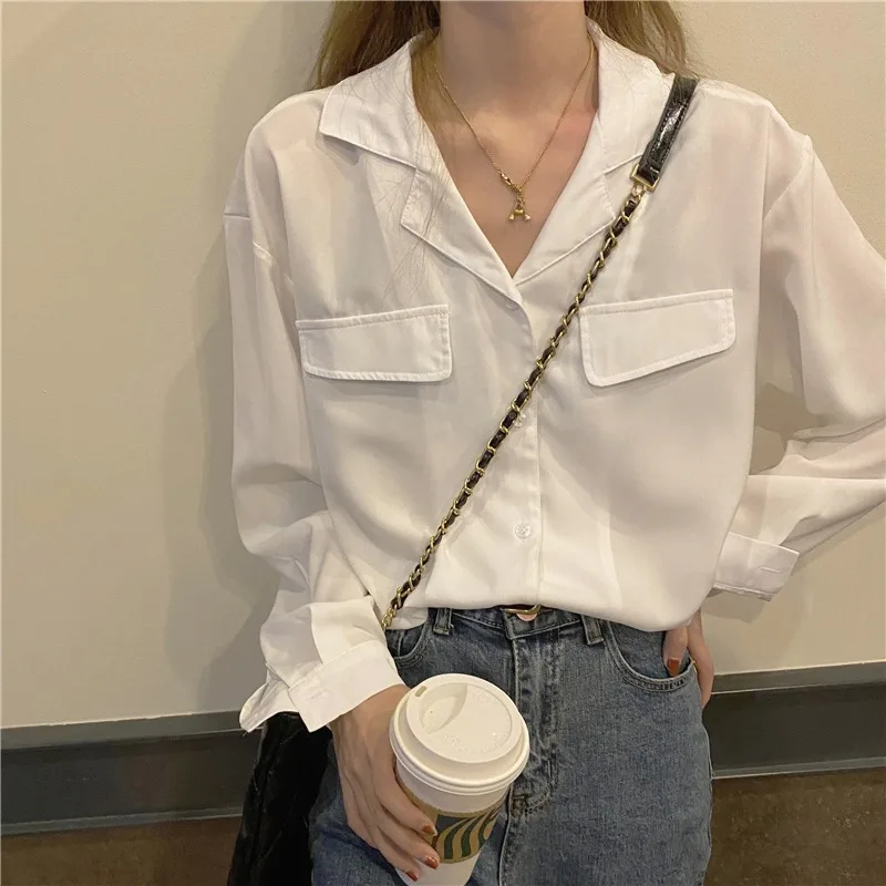 

Дизайнерская нишевая свободная тонкая элегантная рубашка-пальто для женщин, рубашка с длинным рукавом в стиле Ins, топ на раннюю весну 2021, Нов...