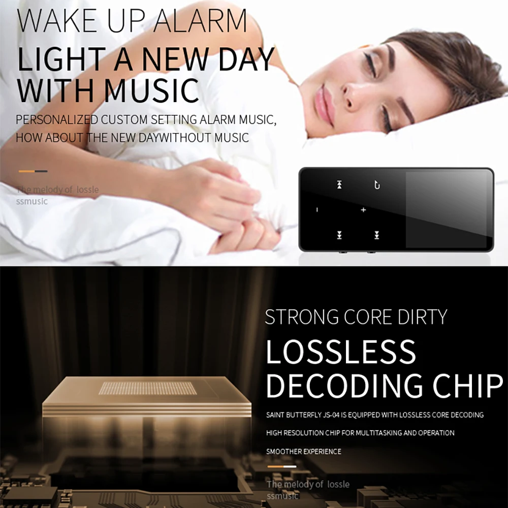 

Bluetooth-compatible MP3 Music Player with Touch Screen and Built-in 16GB HiFi Portable Walkman with Radio /FM/ Record